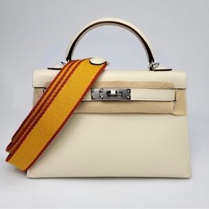 Hermes Kelly Mini Craie Epsom